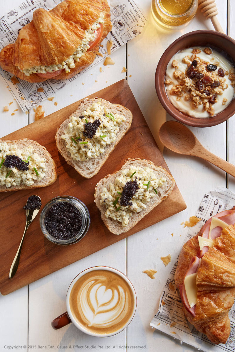 Breakfast with artisan coffee