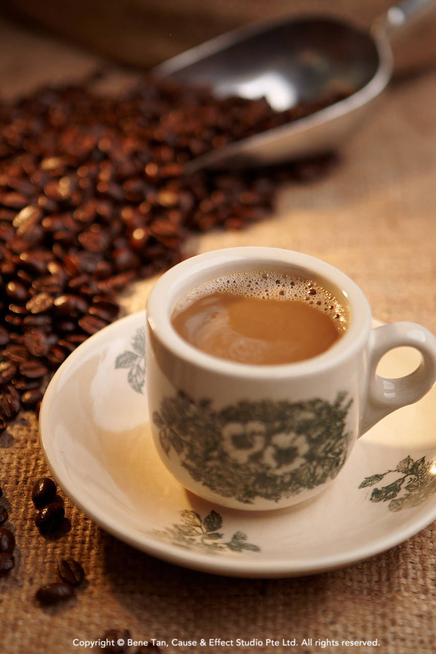 singapore local coffee with coffee beans